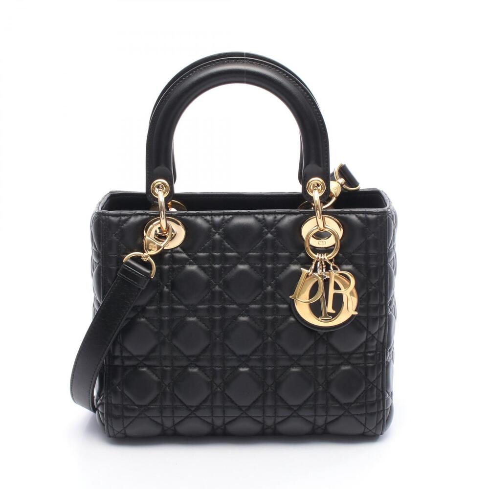 Dior Lady 2WAY Lambskin handbag black